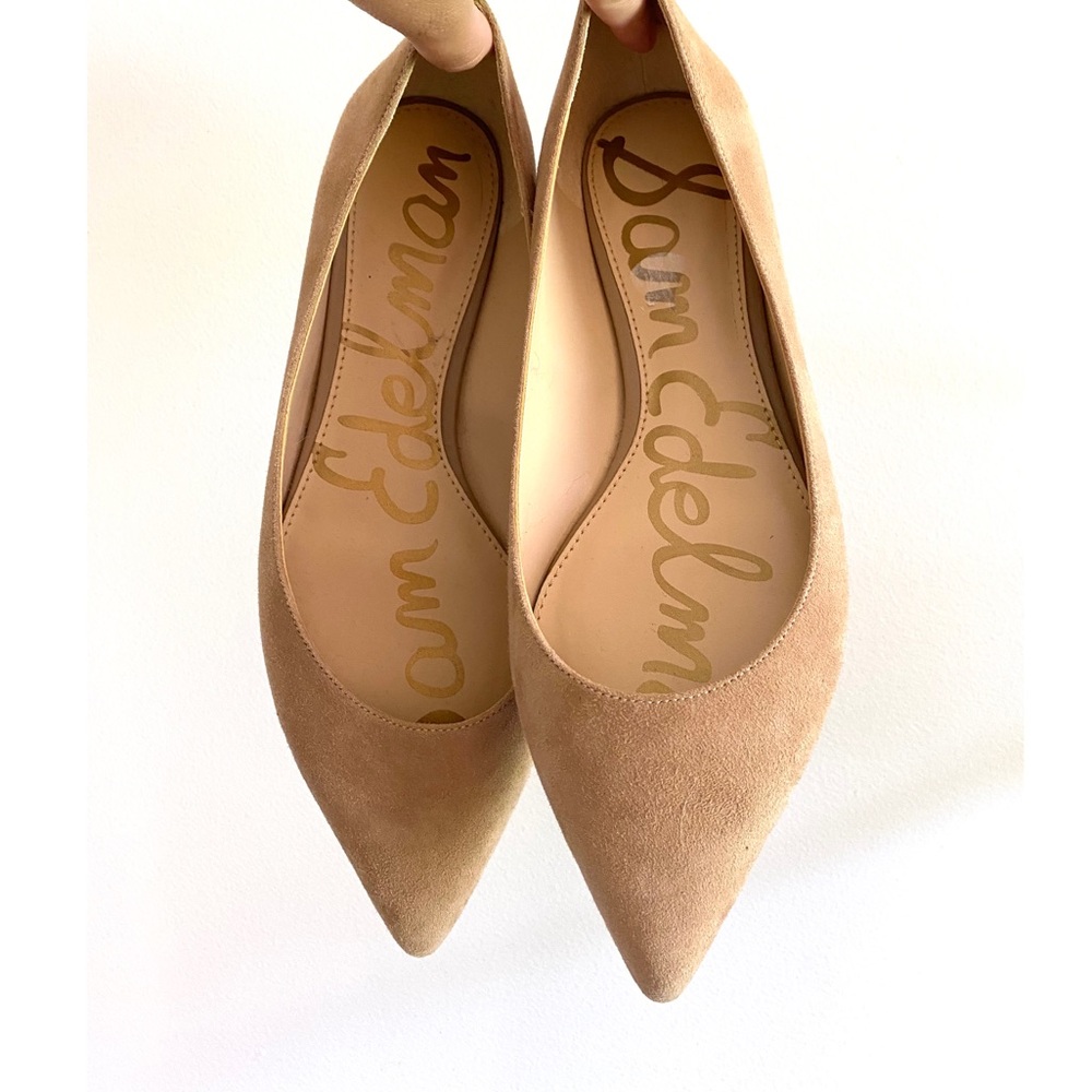 Sam Edelman Pointed Suede Oatmeal Flats Size 8.5